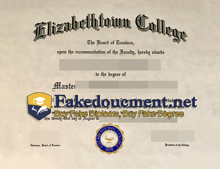 purchase realistic Elizabethtown University diploma