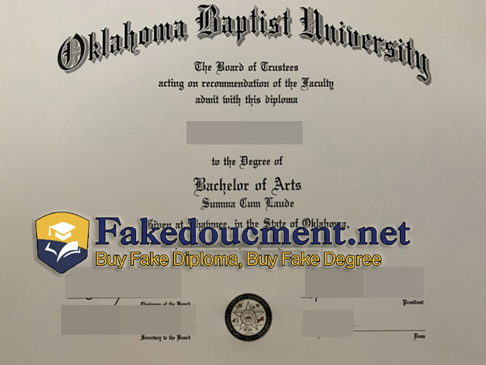 purchase realistic Oklahoma Baptist University diploma