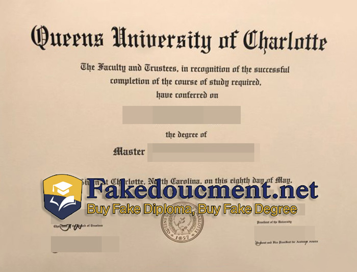 purchase realistic Queens University of Charlotte diploma