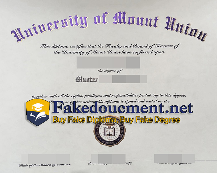 purchase realistic University of Mount Union diploma