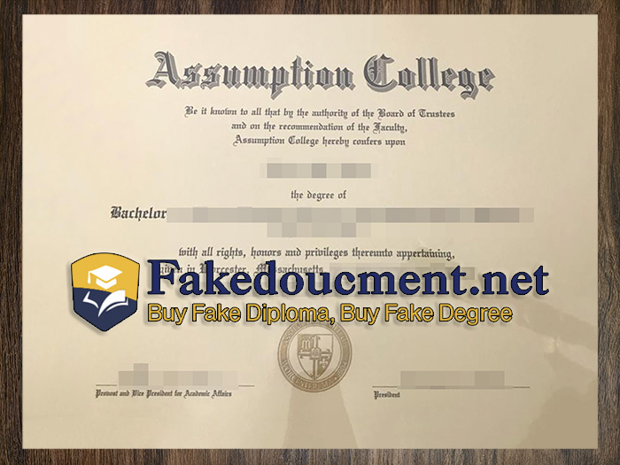 purchase realistic Assumption College diploma