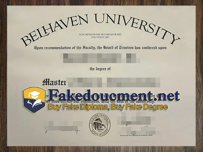 purchase realistic Belhaven University diploma