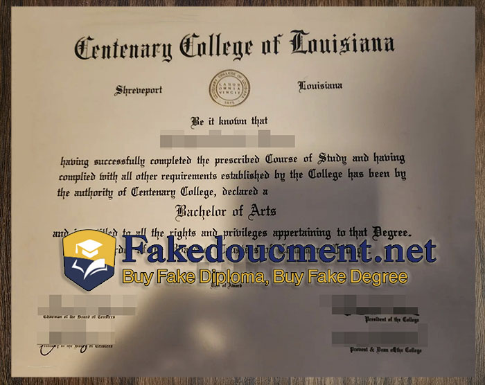 purchase realistic Centenary College of Louisiana diploma