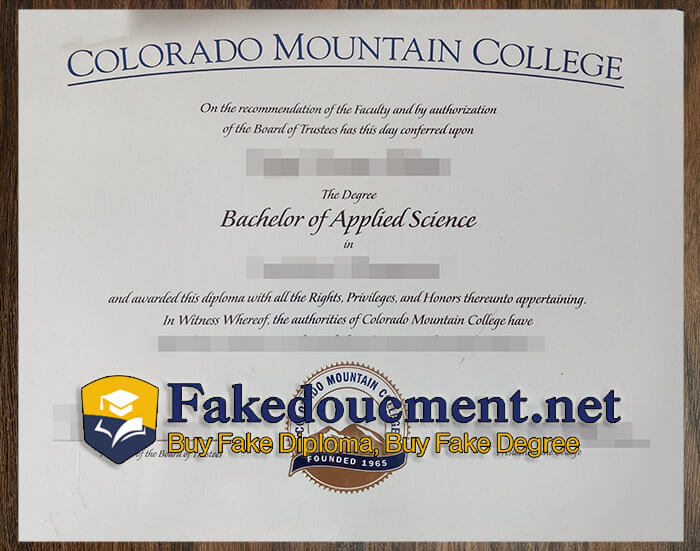 purchase realistic Colorado Mountain College diploma