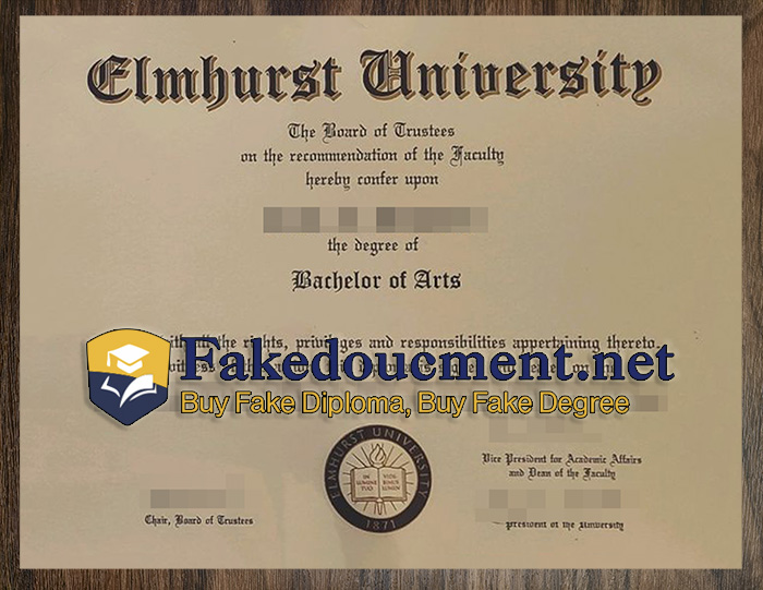 purchase realistic Elmhurst University diploma