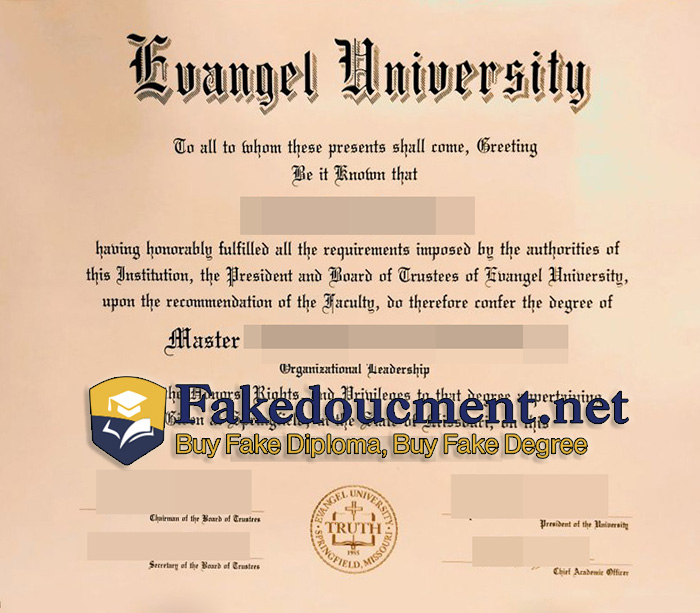 purchase realistic Evangel University diploma