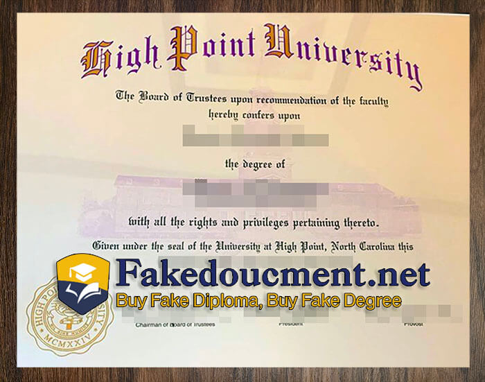 purchase realistic High Point University diploma