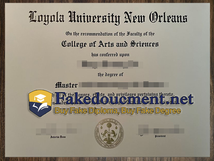 purchase realistic Loyola University New Orleans diploma