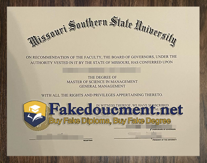 purchase realistic Missouri Southern State University diploma