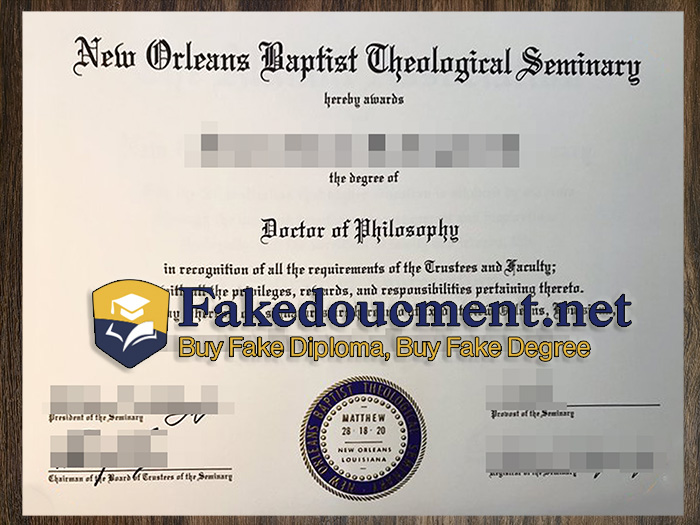 purchase realistic New Orleans Baptist Theological Seminary diploma