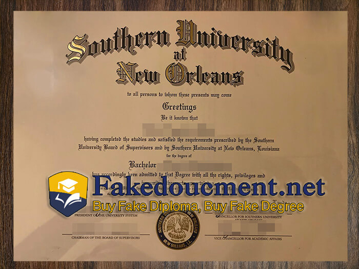 purchase realistic Southern University at New Orleans diploma