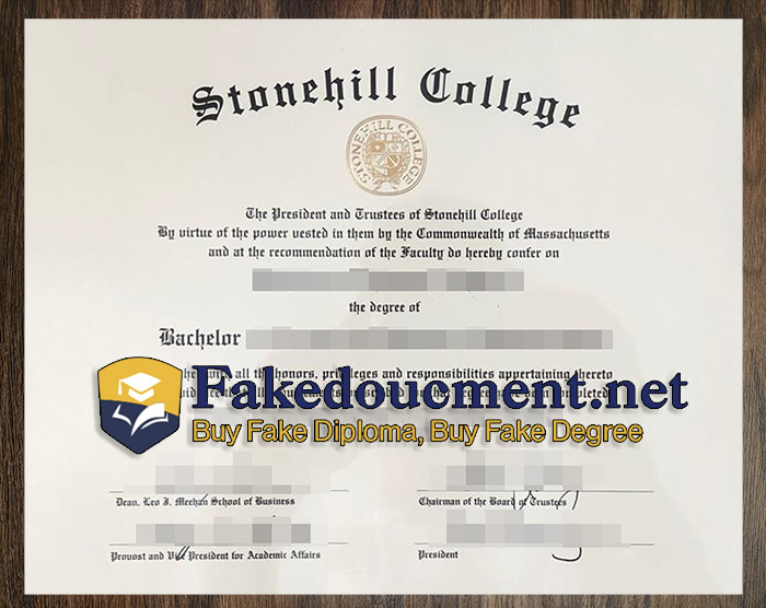 purchase realistic Stonehill College diploma