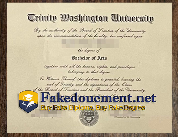 purchase realistic Trinity Washington University diploma