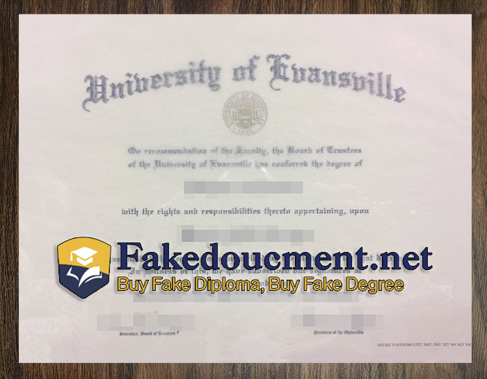 purchase realistic University of Evansville diploma