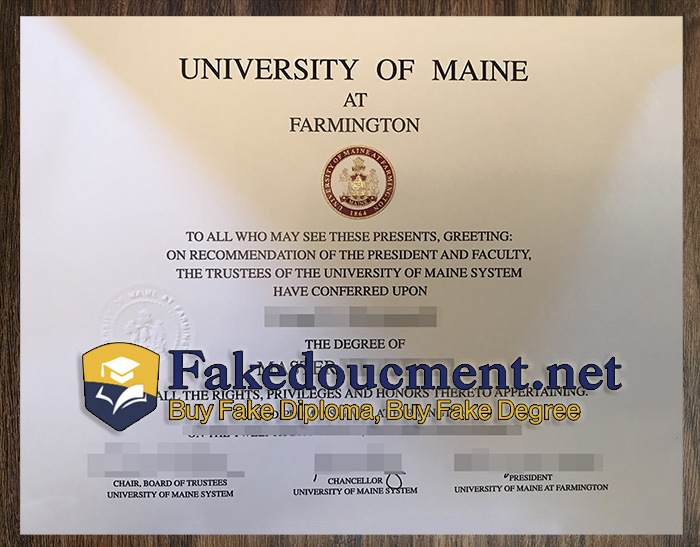 purchase realistic University of Maine at Farmington diploma