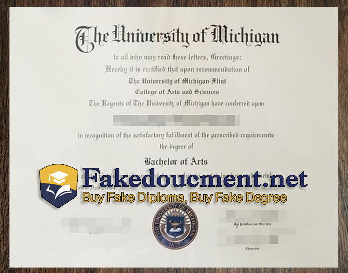 purchase realistic University of Michigan-Flint diploma