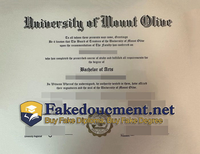 purchase realistic University of Mount Olive diploma