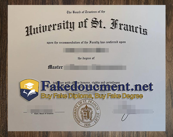 purchase realistic University of St Francis diploma