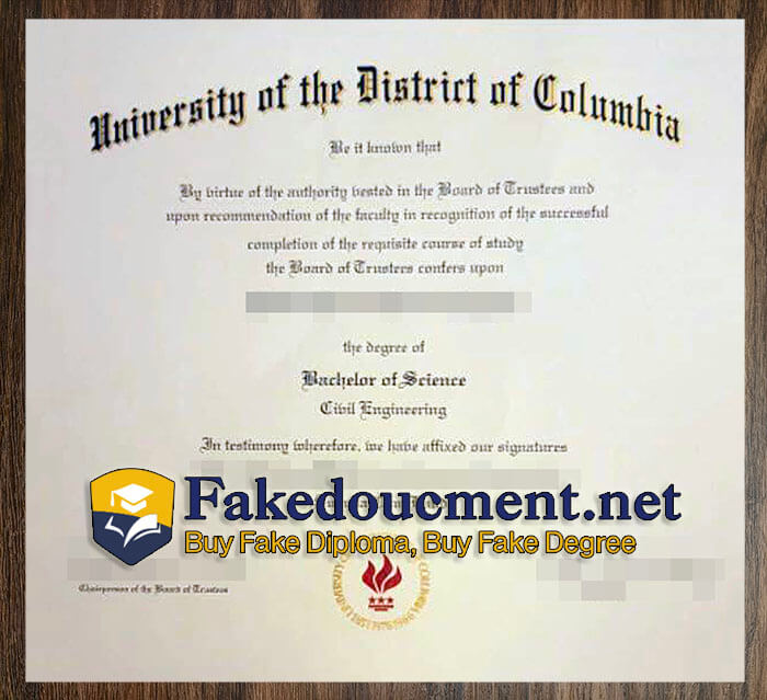 purchase realistic University of the District of Columbia diploma