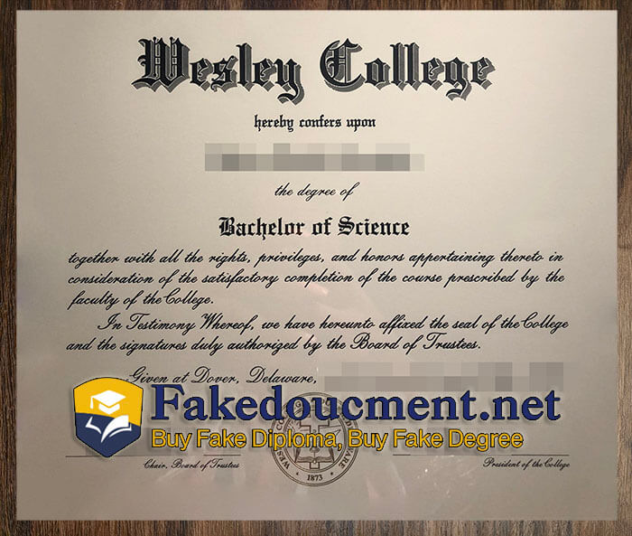 purchase realistic Wesley College diploma