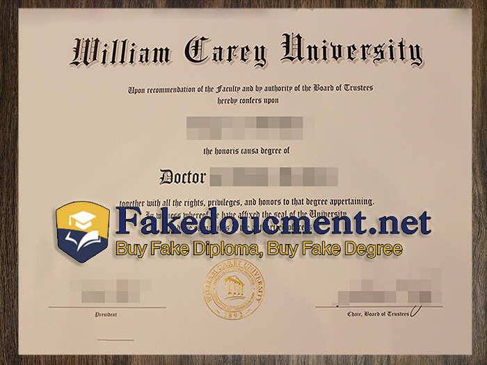 purchase realistic William Carey University diploma