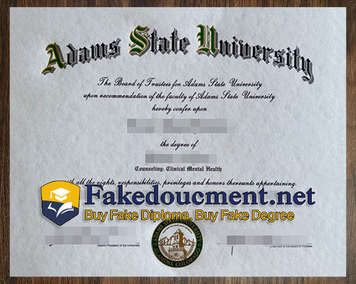 purchase realistic Adams State University diploma