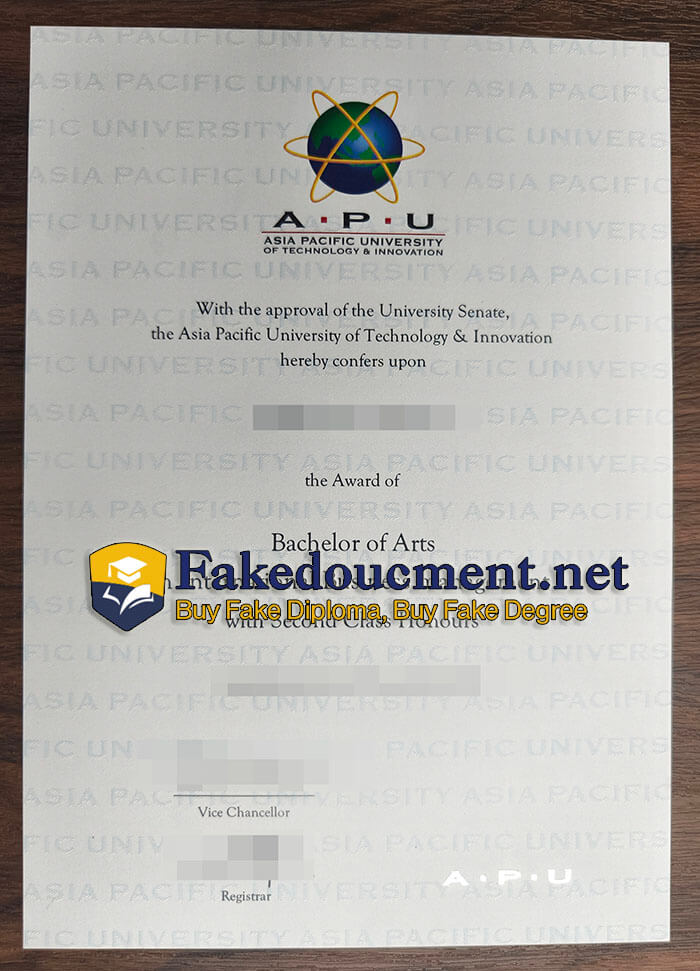 purchase realistic Asia Pacific University of Technology & Innovation diploma