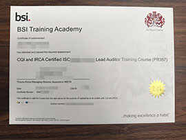 purchase realistic BSI Training Academy certificate