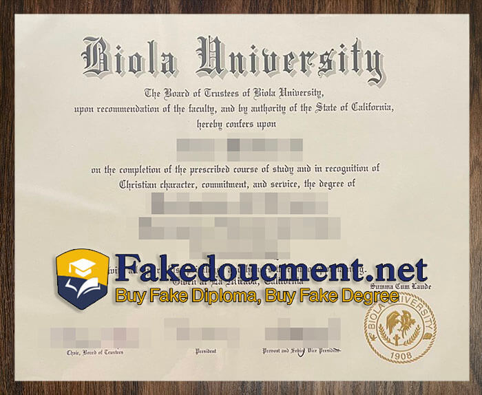 purchase realistic Biola University diploma