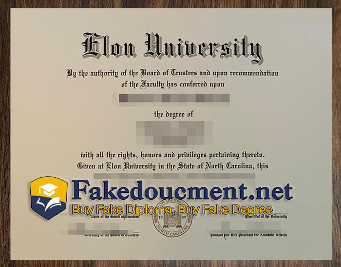 purchase realistic Elon University diploma