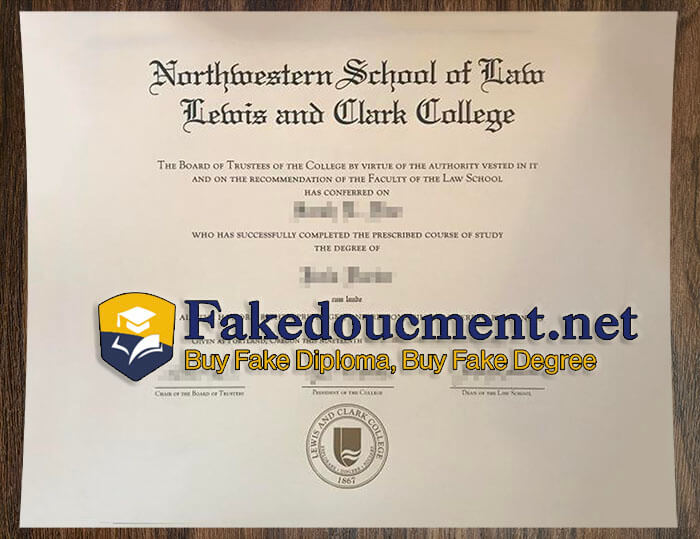 purchase realistic Lewis & Clark Law School diploma