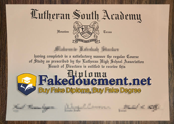 purchase realistic Lutheran South Academy diploma