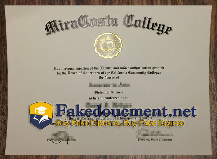 purchase realistic MiraCosta College diploma