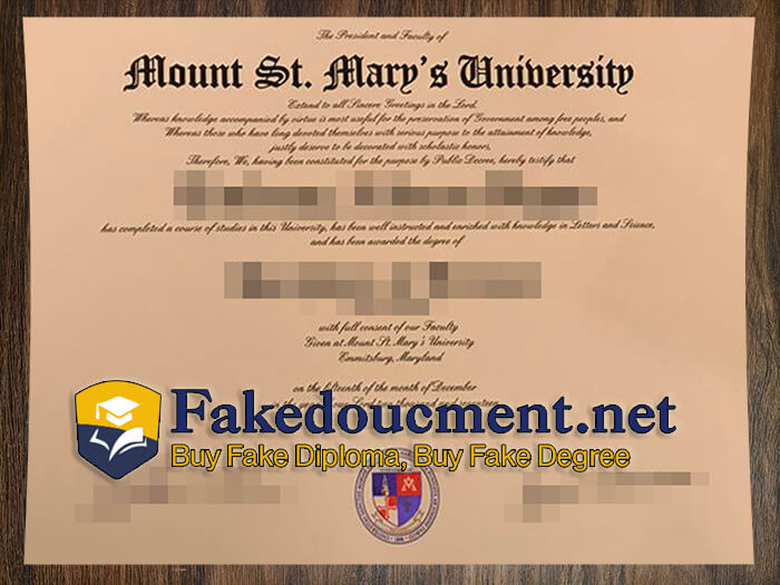 purchase realistic Mount St Mary's University diploma