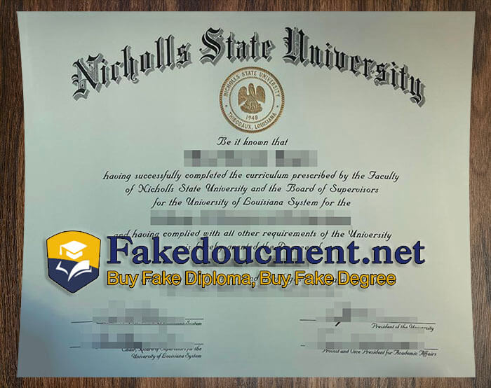 purchase realistic Nicholls State University diploma