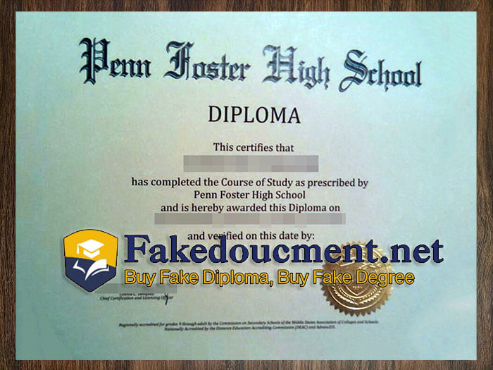 purchase realistic Penn Foster High School diploma