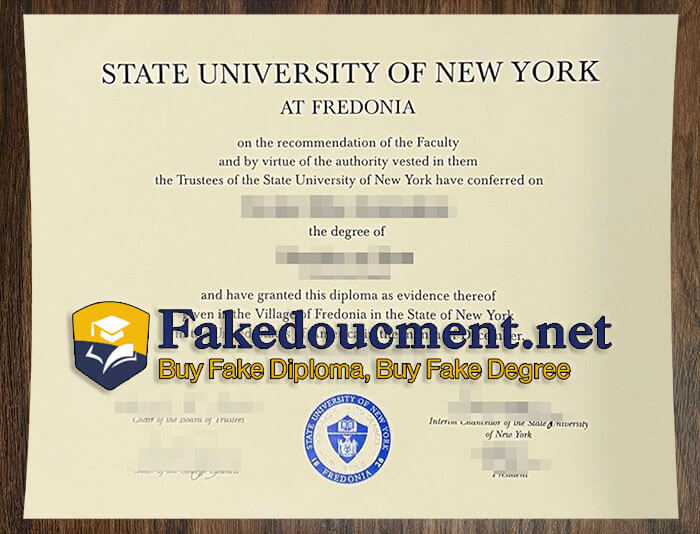 purchase realistic SUNY Fredonia diploma