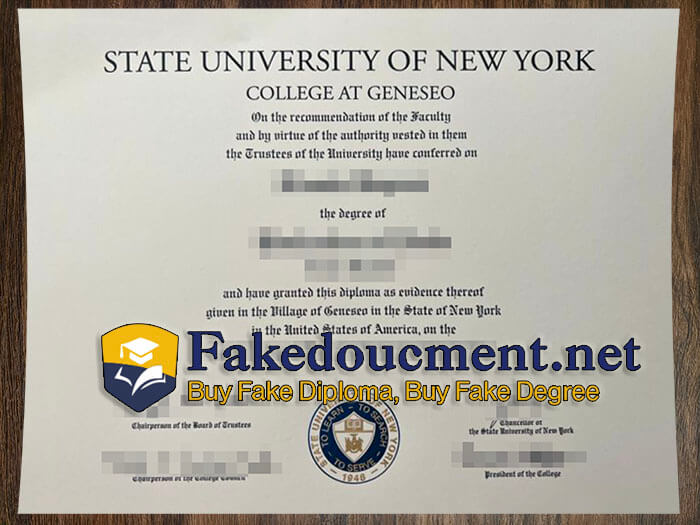 purchase realistic SUNY Geneseo diploma