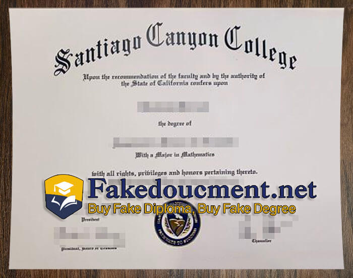 purchase realistic Santiago Canyon College diploma