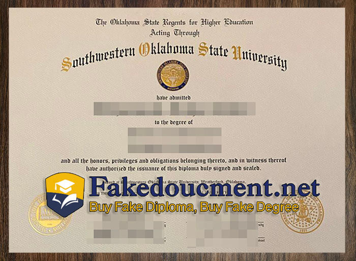 purchase realistic Southwestern Oklahoma State University diploma