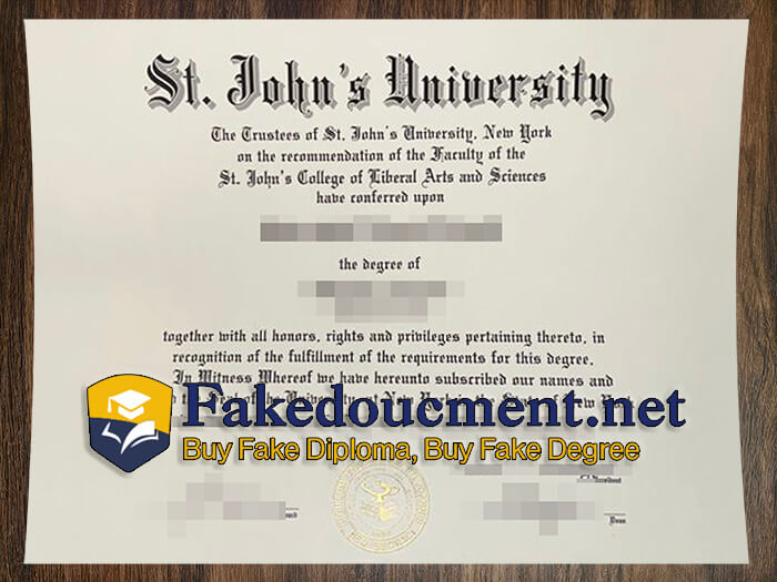 purchase realistic St John's University diploma