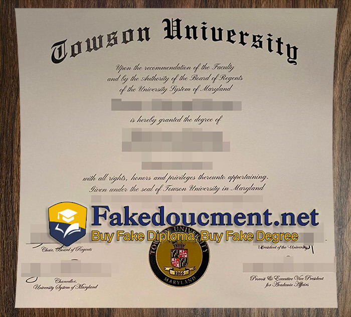 purchase realistic Towson University diploma