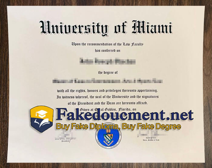 purchase realistic University of Miami diploma