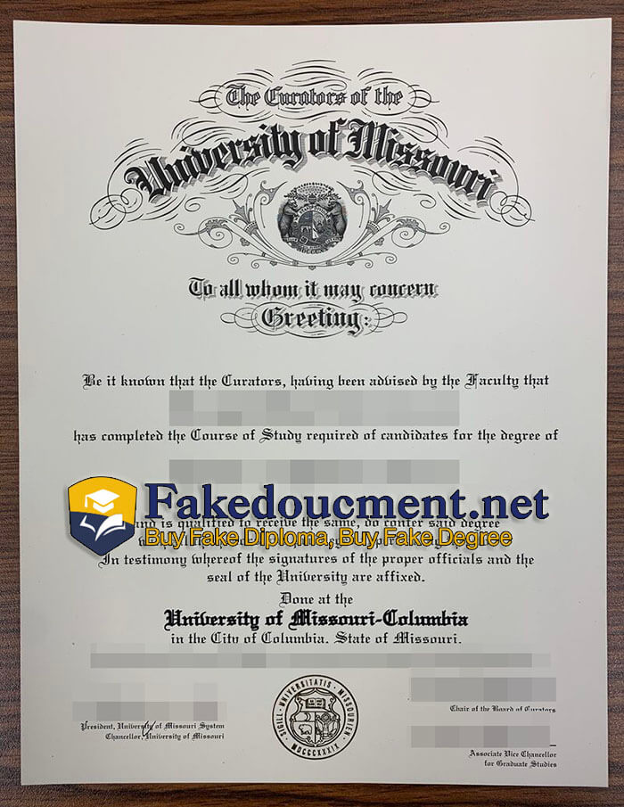 purchase realistic University of Missouri-Columbia diploma