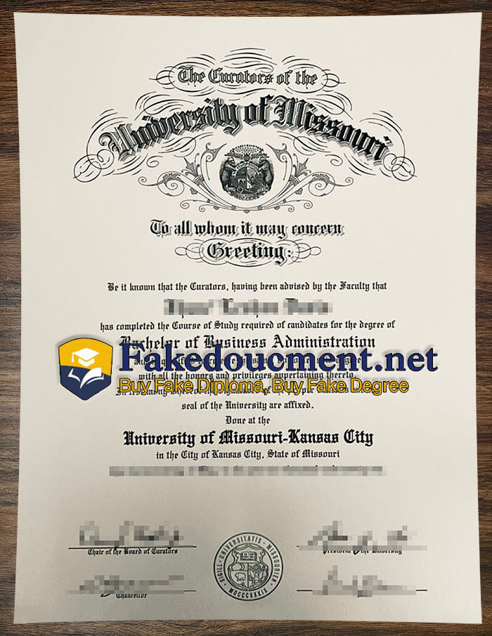 purchase realistic University of Missouri-Kansas City diploma