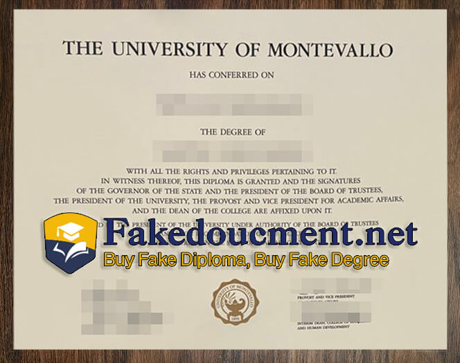 purchase realistic University of Montevallo diploma