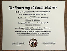 purchase realistic University of South Alabama degree