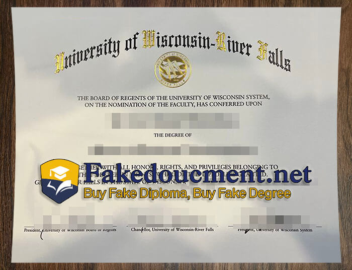 purchase realistic University of Wisconsin- River Falls diploma