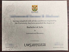 purchase realistic University of the West of Scotland degree