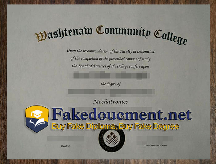 purchase realistic Washtenaw Community College diploma